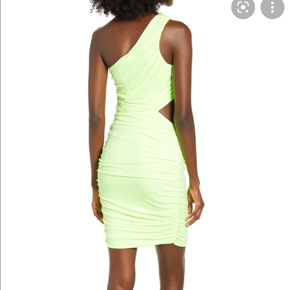 NEON GREEN ONE ARM DRESS - Picture 3 of 4